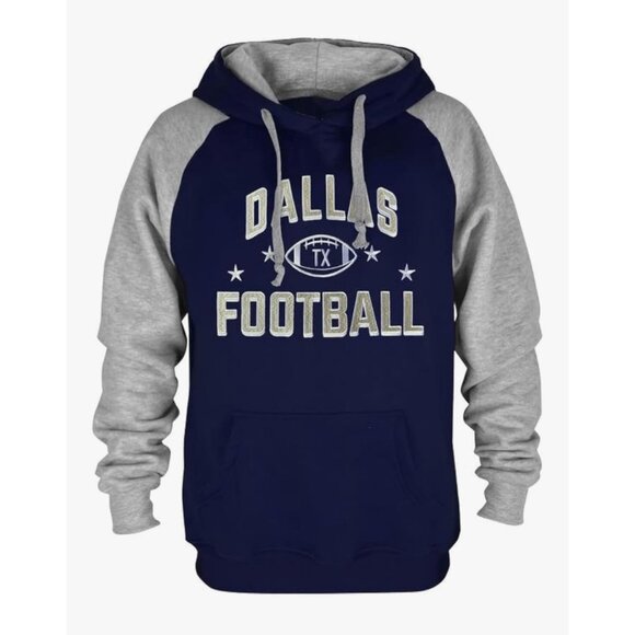 Dallas Football Embroidery Soft Classic Blue Long Sleeve Hoodie Size L Unisex - Picture 1 of 10